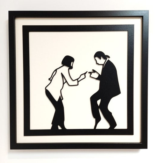 Pulp Fiction Dance Scene - Laser Cut Wall Art, Framed - 43cm x 43cm x 3cm - Urban Vibe Studio