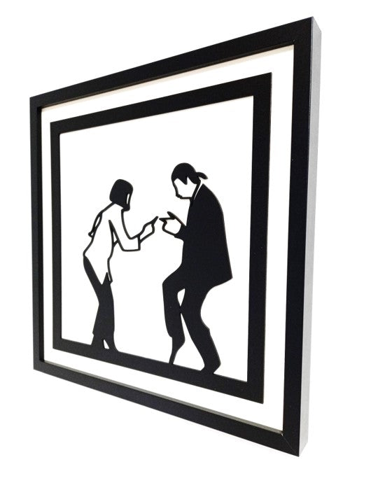 Pulp Fiction Dance Scene - Laser Cut Wall Art, Framed - 43cm x 43cm x 3cm - Urban Vibe Studio