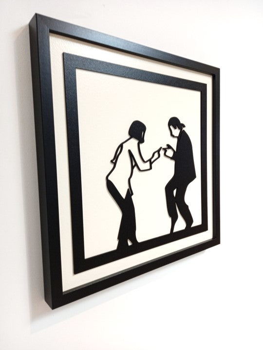 Pulp Fiction Dance Scene - Laser Cut Wall Art, Framed - 43cm x 43cm x 3cm - Urban Vibe Studio