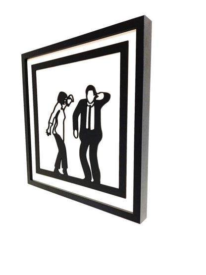 Pulp Fiction Dance Scene - Laser Cut Wall Art, Framed - 43cm x 43cm x 3cm - Urban Vibe Studio