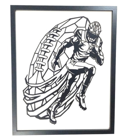 NFL (American Football) - Laser Cut Wall Art, Framed - 53cm x 43cm - Urban Vibe Studio