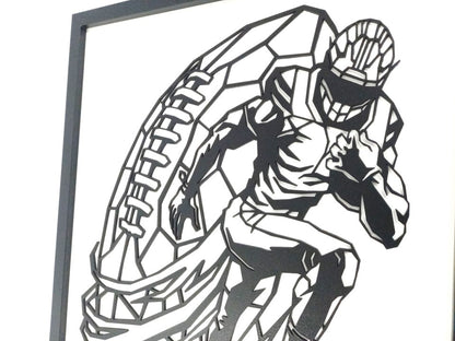 NFL (American Football) - Laser Cut Wall Art, Framed - 53cm x 43cm - Urban Vibe Studio
