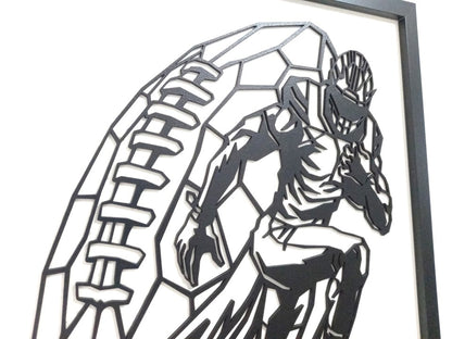 NFL (American Football) - Laser Cut Wall Art, Framed - 53cm x 43cm - Urban Vibe Studio