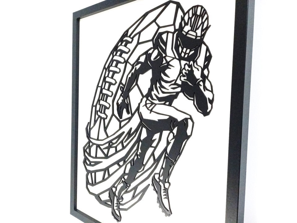 NFL (American Football) - Laser Cut Wall Art, Framed - 53cm x 43cm - Urban Vibe Studio