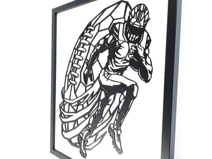 NFL (American Football) - Laser Cut Wall Art, Framed - 53cm x 43cm - Urban Vibe Studio