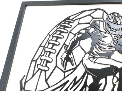 NFL (American Football) - Laser Cut Wall Art, Framed - 53cm x 43cm - Urban Vibe Studio