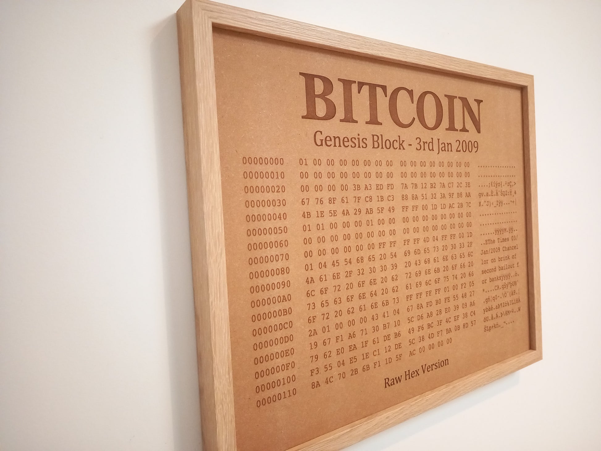 Genesis Block - Framed Engraved Wall Art - 53cm x 43cm - Urban Vibe Studio