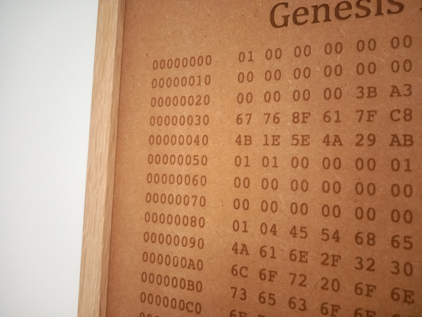 Genesis Block - Framed Engraved Wall Art - 53cm x 43cm - Urban Vibe Studio