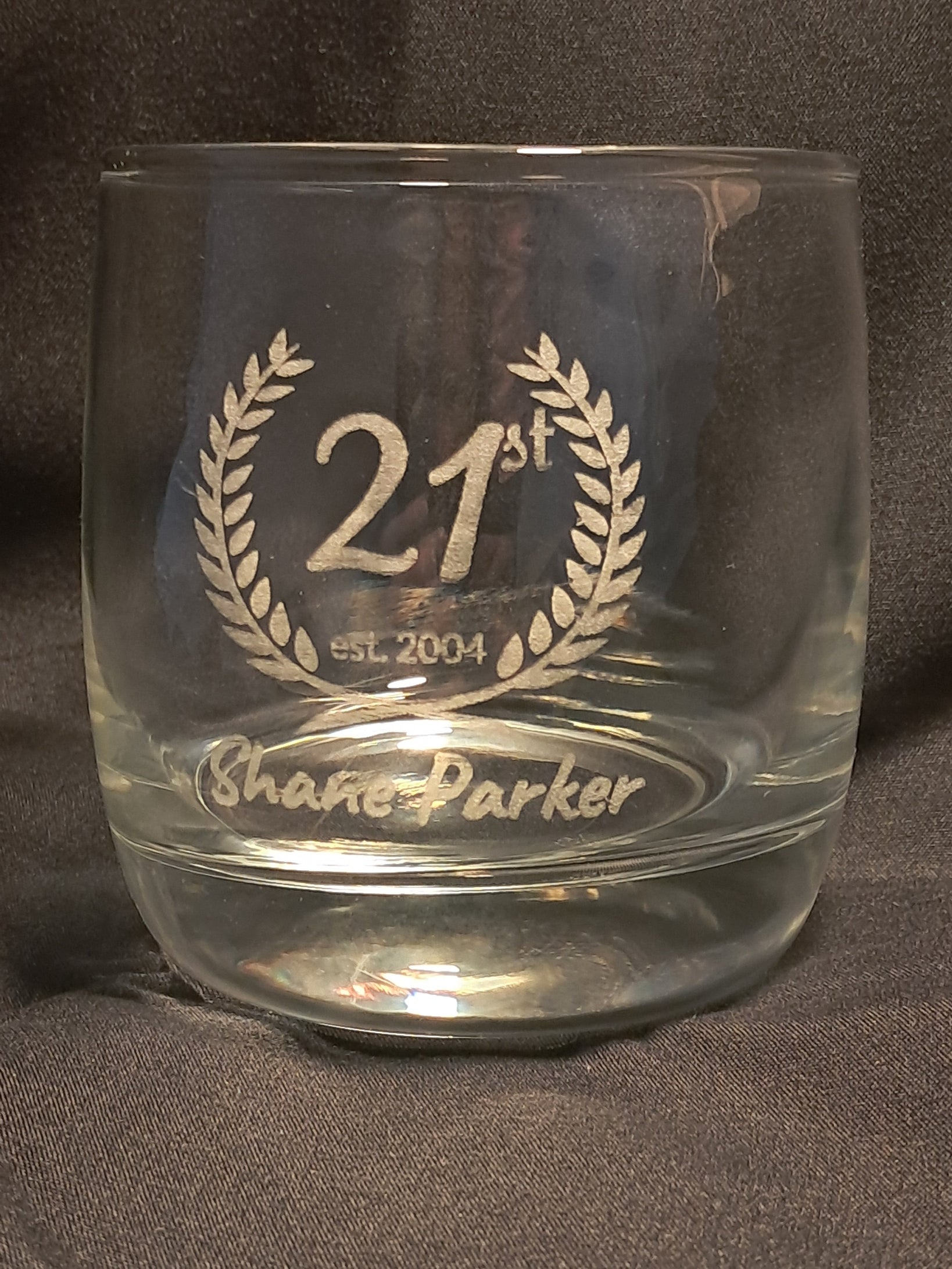 Personalised Milestone Birthday Celebration - Laser Engraved Whiskey Glass - Urban Vibe Studio