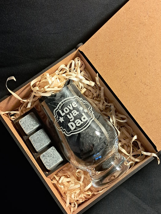 Love Ya Dad - Laser Engraved Whiskey Glass - Urban Vibe Studio