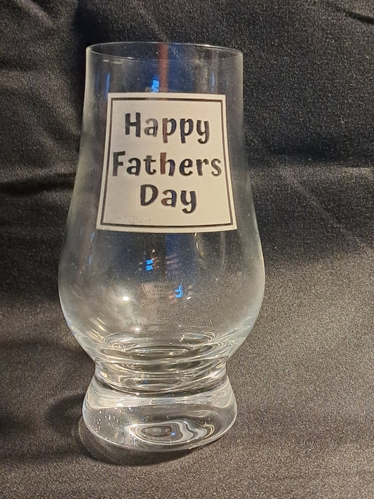 Happy Fathers Day - Laser Engraved Whiskey Glass - Urban Vibe Studio
