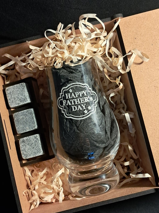 Happy Fathers Day - Laser Engraved Whiskey Glass - Urban Vibe Studio