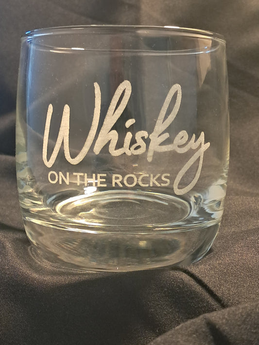 Whiskey on the Rocks - Laser Engraved Whiskey Glass - Urban Vibe Studio