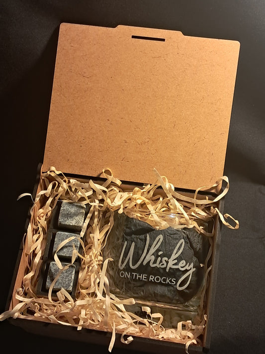 Whiskey on the Rocks - Laser Engraved Whiskey Glass - Urban Vibe Studio