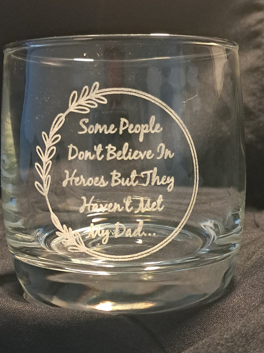 A Special Message for your Dad - Laser Engraved Whiskey Glass - Urban Vibe Studio