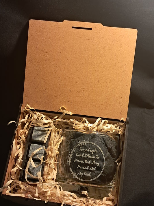 A Special Message for your Dad - Laser Engraved Whiskey Glass - Urban Vibe Studio