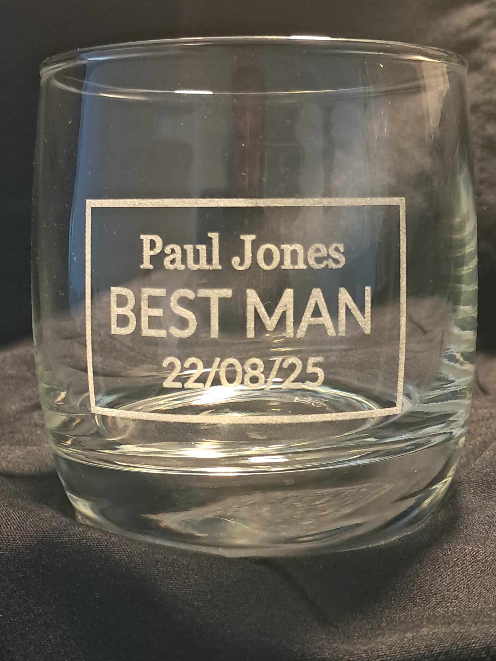 Personalised Best Man Wedding Gift - Laser Engraved Whiskey Glass - Urban Vibe Studio