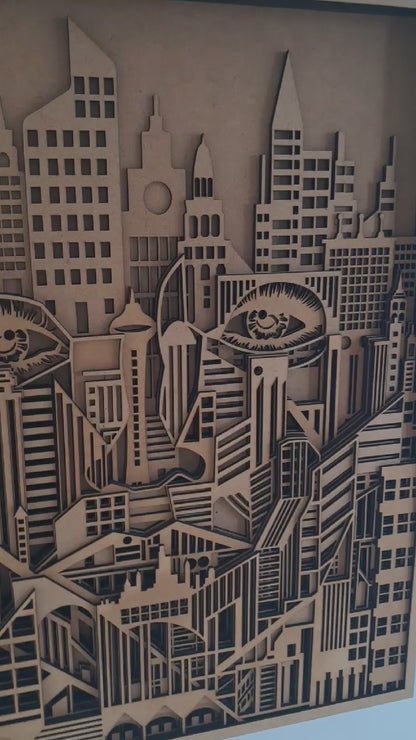 Cities Have Eyes - 10 Layer, Laser Cut Wall Art