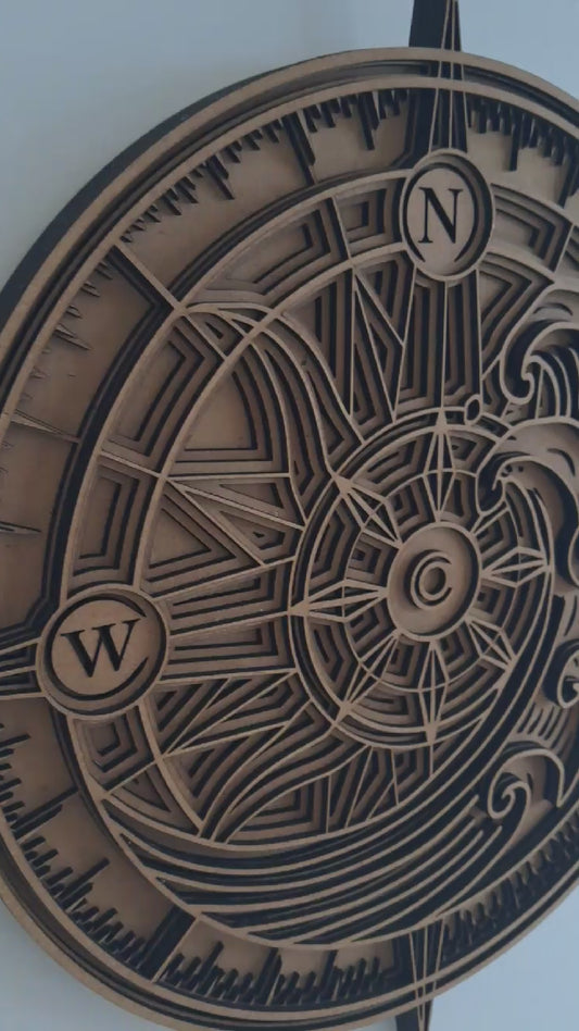 Find your North Star - Compass - 4 Layer, Laser Cut Wall Art